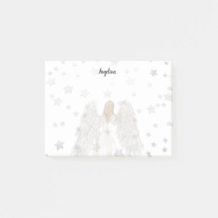 Ange peint et étoiles Notes post-it