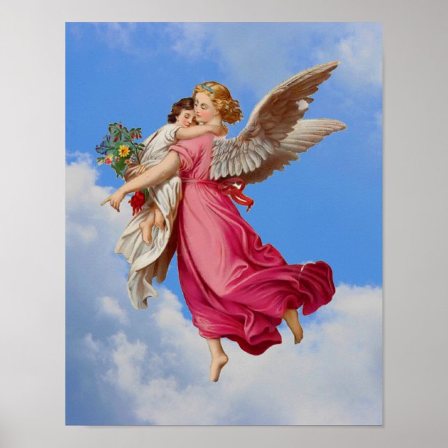 Ange portant un enfant Inspirationnel Poster (Devant)