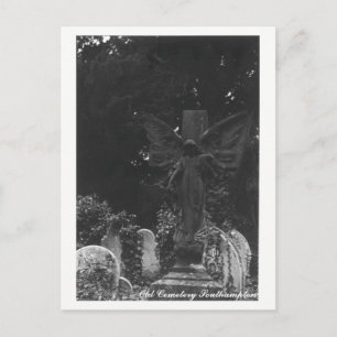 Ange Statue Vieux cimetière Carte postale Texte