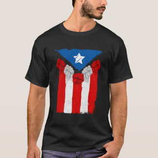 Angebaute Fliegen für Puerto Rico Boricua Fahne Pu T-Shirt