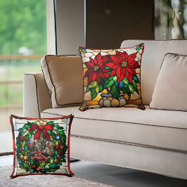 Angebaute Poinsettias-Imitate Kissen