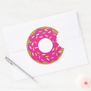 Angebissene Donut mit farbigen Streuseln Aufkleber