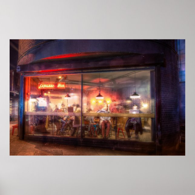 Angeblasenes Café Poster (Vorne)