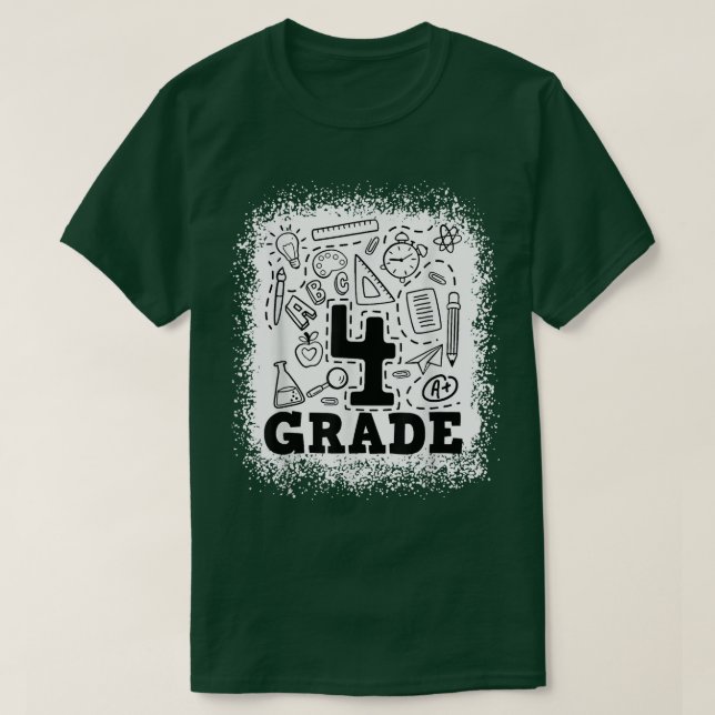 Angebleichte Typografie Team 4. Klasse  T-Shirt (Design vorne)