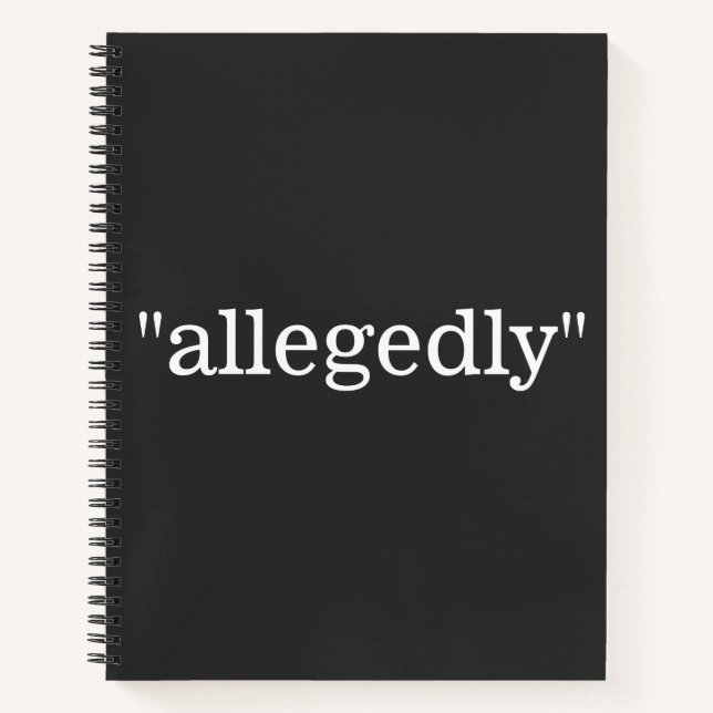"angeblich" NOTEBOOK Notizbuch (Vorderseite)