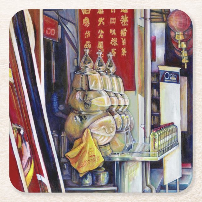 angeblich probabilistisch, Singapur Rechteckiger Pappuntersetzer (Vorderseite)