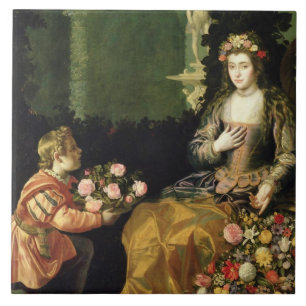 Angebot Flora, 1627 (Öl auf Leinwand) Fliese