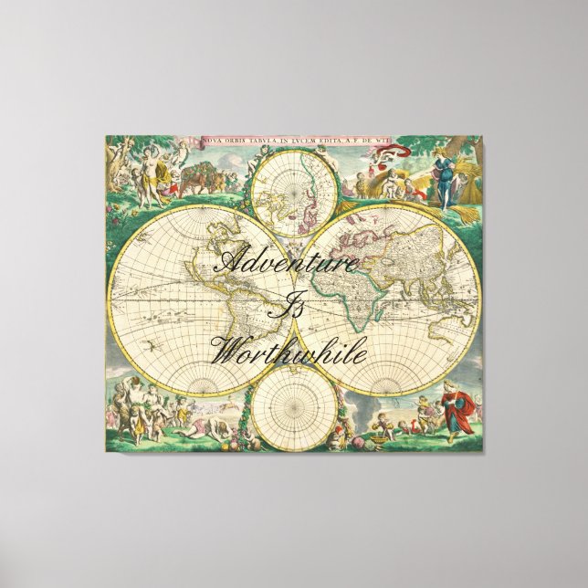 Angebotspreisangebote der alten Weltkarte Leinwanddruck (Vorderseite)