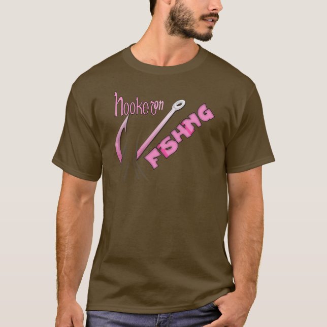 Angefangen beim Fischen rosa Hook T-Shirt (Vorderseite)