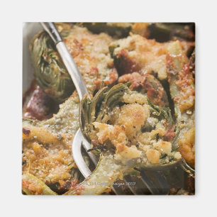 Angefüllte Artischocken mit Gratinspitze Magnet