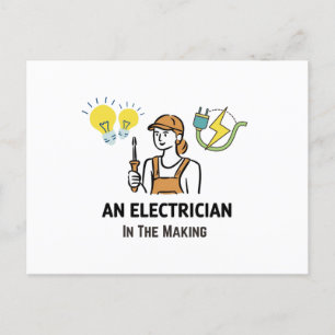 angehender Elektriker Postkarte
