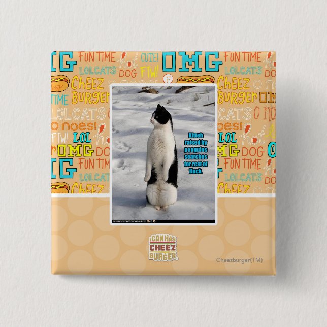 Angehoben durch Pinguine Button (Vorderseite)