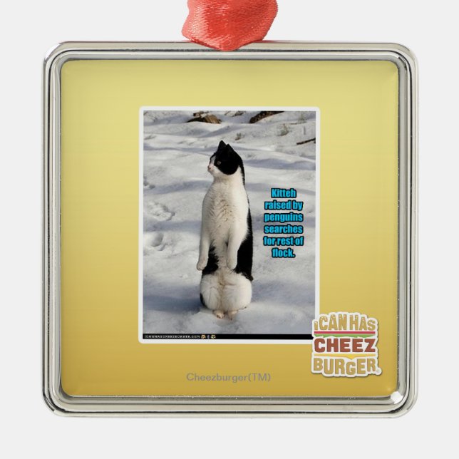 Angehoben durch Pinguine Ornament Aus Metall (Vorne)