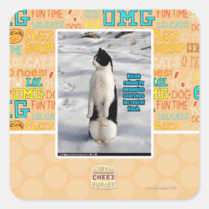 Angehoben durch Pinguine Quadratischer Aufkleber