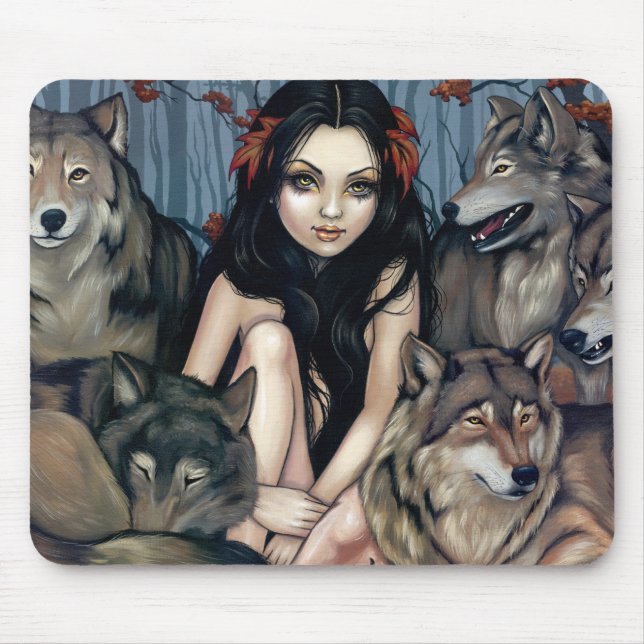 "Angehoben durch Wölfe" Mousepad (Vorne)