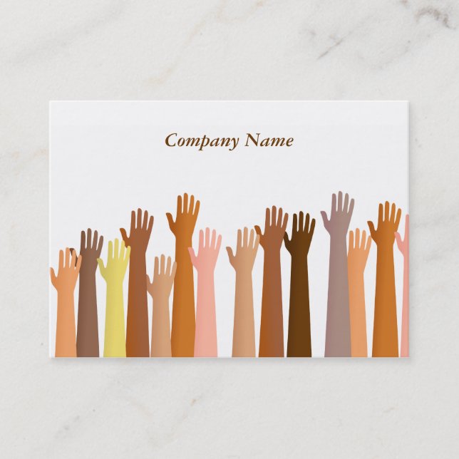 Angehoben Firmennamen Hands, Company Visitenkarte (Vorderseite)