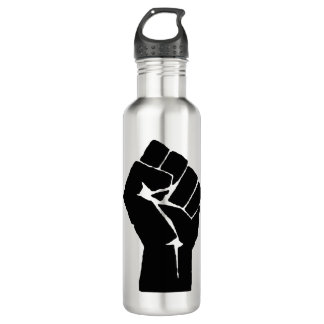 Angehobene Faust Edelstahlflasche