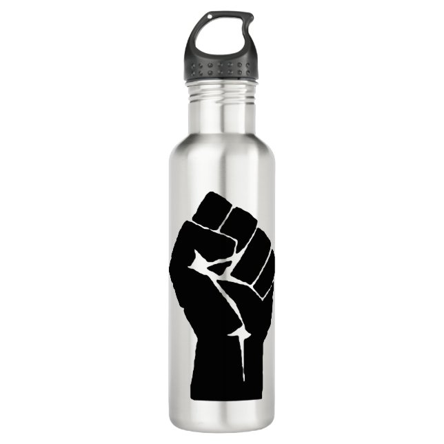 Angehobene Faust Edelstahlflasche (Vorderseite)