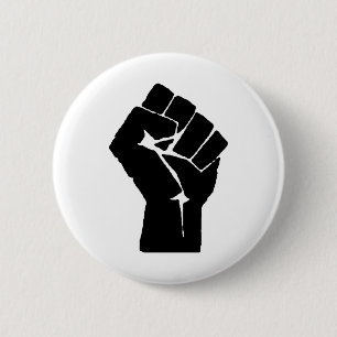 Angehobene geballte Faust Button