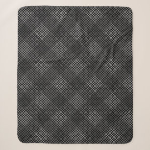 Angekreuztes Muster diagonal 2 Töne b Schwarz Sherpadecke