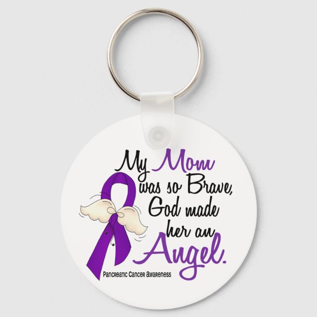 Angel 2 Mama Bauchspeicheldrüsenkrebs Schlüsselanhänger (Vorderseite)