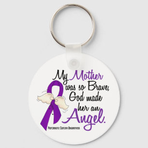 Angel 2 Mutter Bauchspeicheldrüsenkrebs Schlüsselanhänger