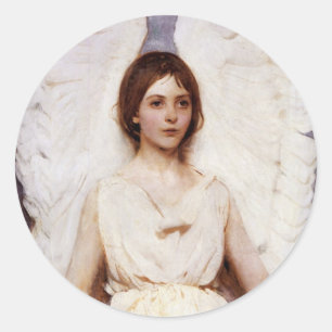 Angel, Abbott Handerson Thayer Fine Art Runder Aufkleber