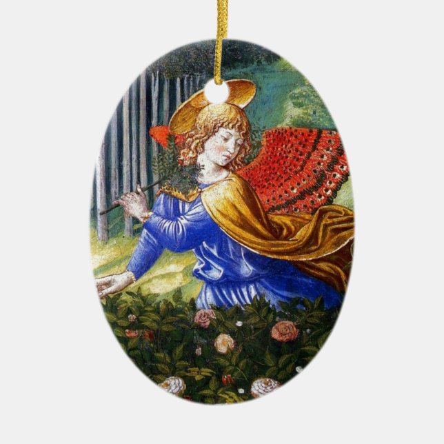 Angel Ansammlung Blume in einer Himmlischen Landsc Keramikornament (Vorne)
