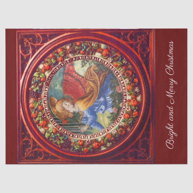 Angel Ansammlung Blume Rote Blüte Weihnachten Seidenpapier (Vorderseite)