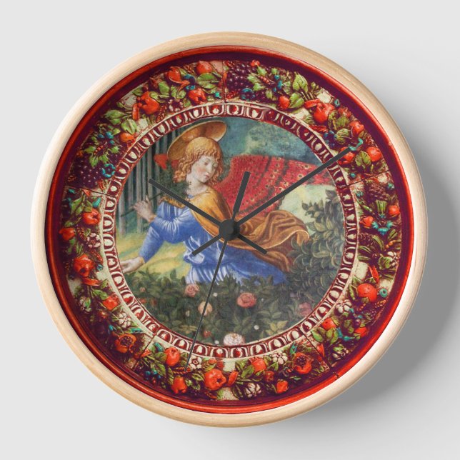 Angel Ansammlung Blume Rote Blüte Weihnachten Uhr (Vorderseite)
