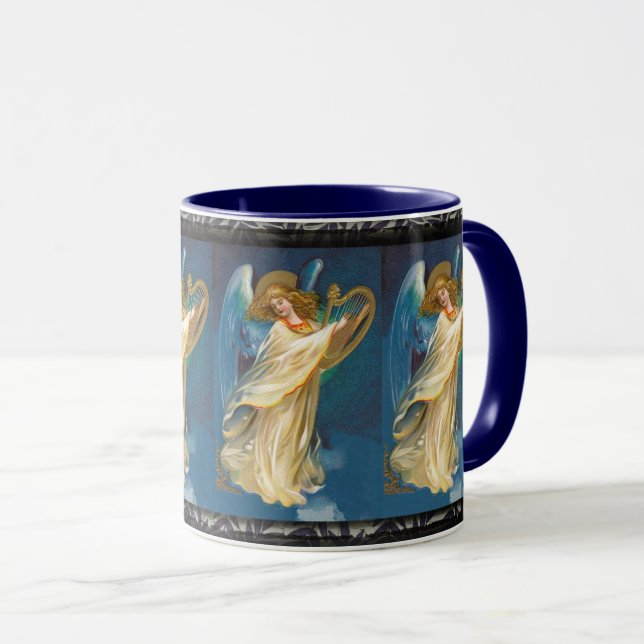 Angel auf Harfe spielen Tasse (VorderseiteRechts)