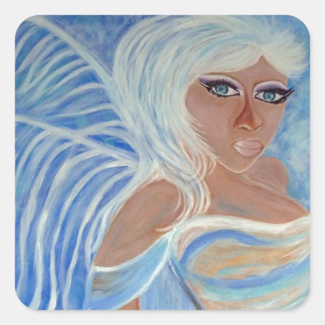 Angel-Aufkleber Quadratischer Aufkleber (Vorderseite)
