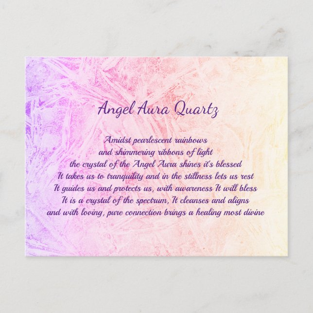 Angel Aura Quartz design cristal Carte postale (Devant)
