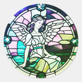 Angel aus festem Glas Runder Aufkleber