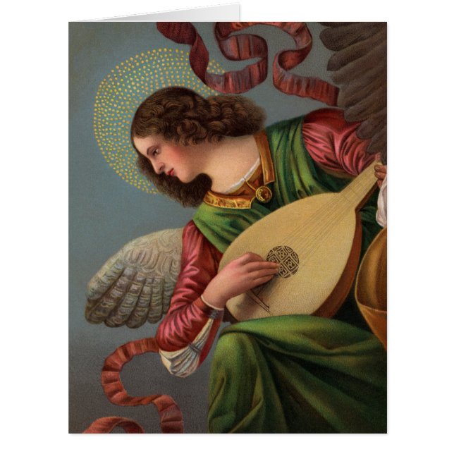 Angel avec une carte de voeux volante (Devant)