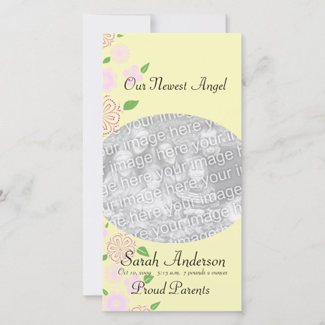 Angel Baby Ankündigung (Vorderseite)