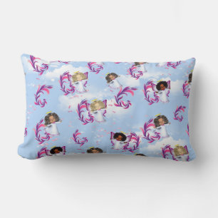 Angel Baby Girls fliegen unter Wolken Lendenkissen