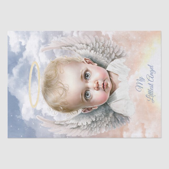 Angel Baby "My Littlest Angel" Personalize Seidenpapier (Vorderseite)