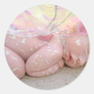 angel-baby- runder aufkleber