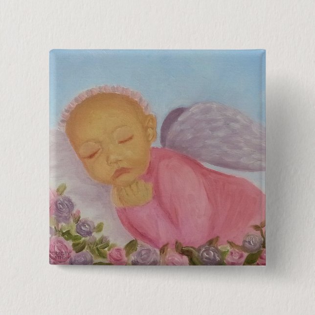 Angel-Babyknopf Button (Vorderseite)