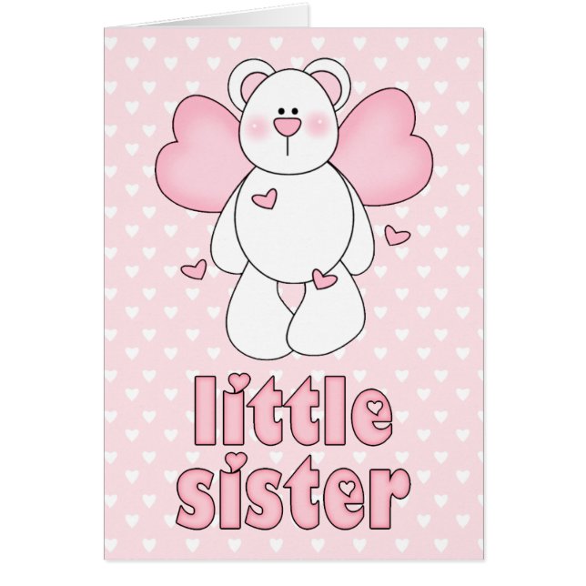 Angel Bear Little Sister Blank Card (Vorne)