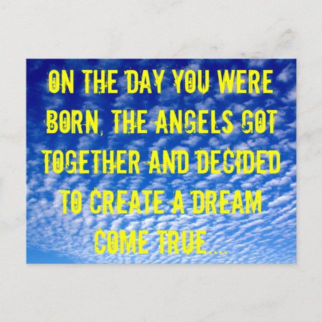 Angel Birthday Postkarte (Vorderseite)