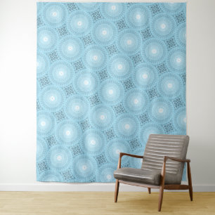 Angel-blaues aquamarines Swirbelmuster Wandteppich