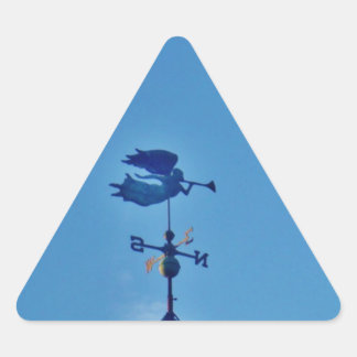 Angel BLOWING HORN WEATHER VANE Dreieckiger Aufkleber