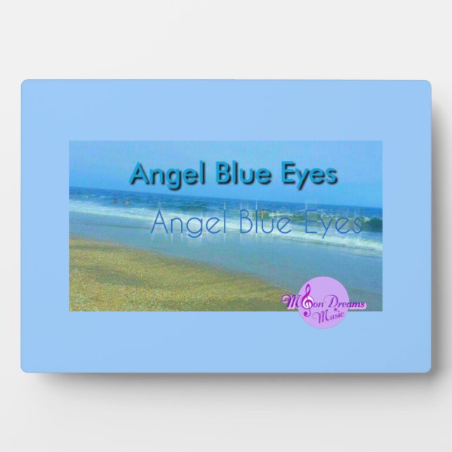 Angel Blue Eyes Foto Plaque mit Easel Stand Fotoplatte (Vorderseite)