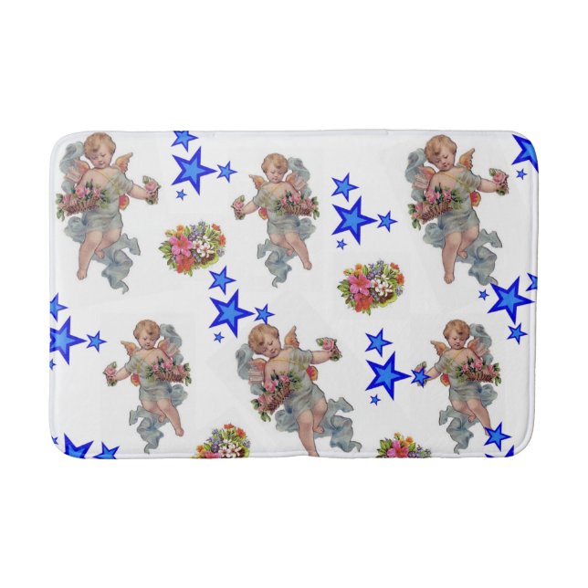 Angel Blue Stars Badezimmer Badewanne Mat Badematte (Vorderseite)