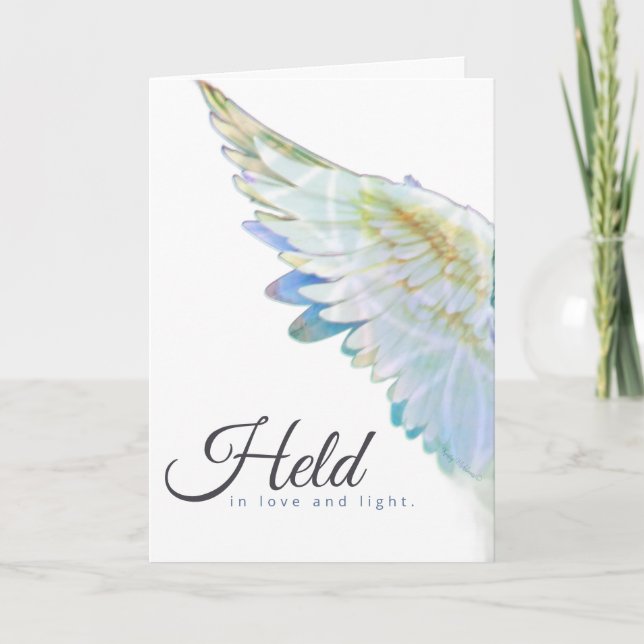 Angel Blue Wing – Held In Love & Light Karte (Vorderseite)