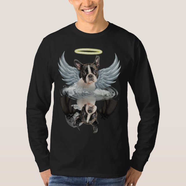 Angel Boston Terrier Shadow Under Water Devil Bost T-Shirt (Vorderseite)