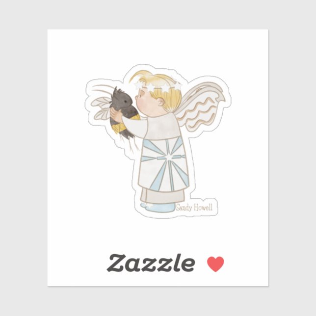 Angel Boy and Bee Sticker (Blatt)