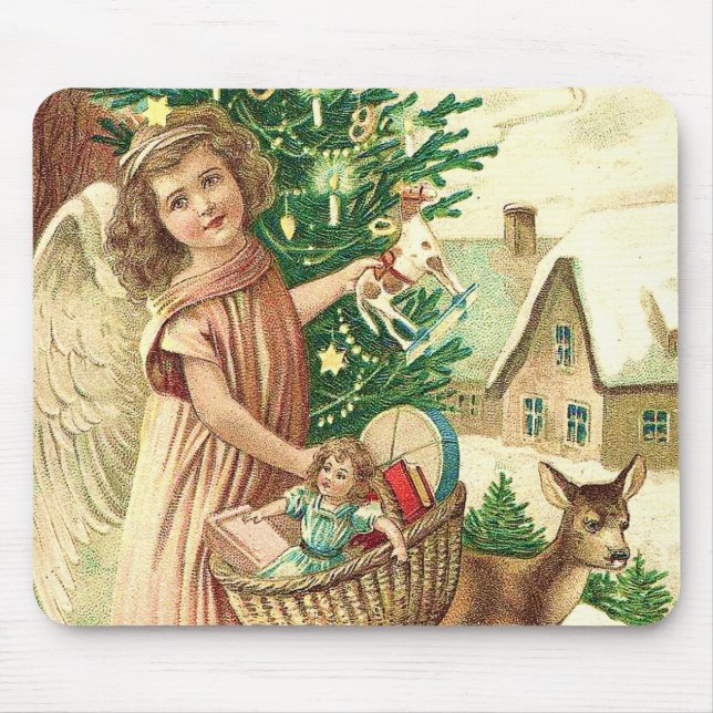 Angel bringen Weihnachtsgeschenke und Geschenke Mousepad (Vorne)